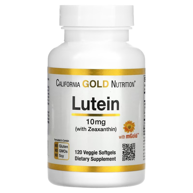 California Gold Nutrition, Лютеин с зеаксантином, 10 мг, 120 Овощные мягкие гели