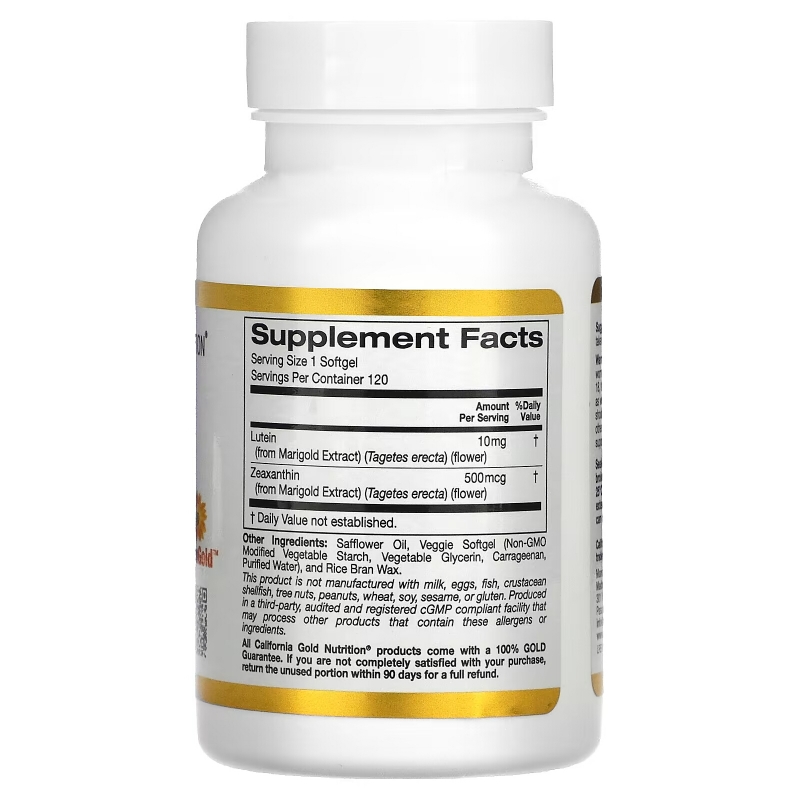 California Gold Nutrition, Лютеин с зеаксантином, 10 мг, 120 Овощные мягкие гели