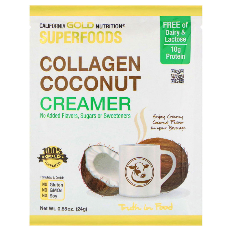 California Gold Nutrition, Superfoods, Collagen Coconut Creamer, 12 Individually Sealed, 0.85 oz (24 g)