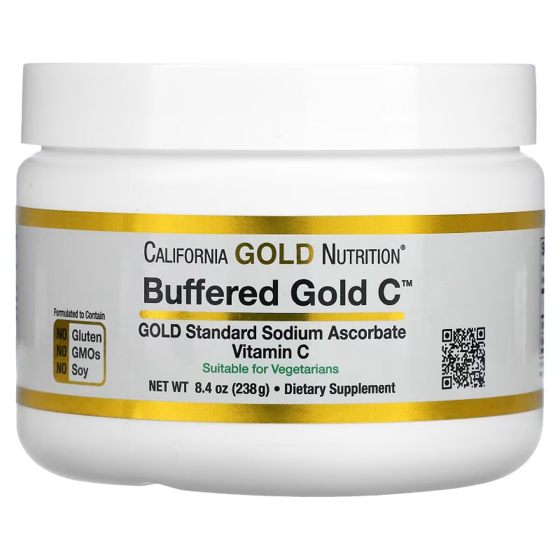 California Gold Nutrition, Забуференный витамин C, порошок витамина C, некислый, аскорбат натрия, 238 г (8,40 унций)