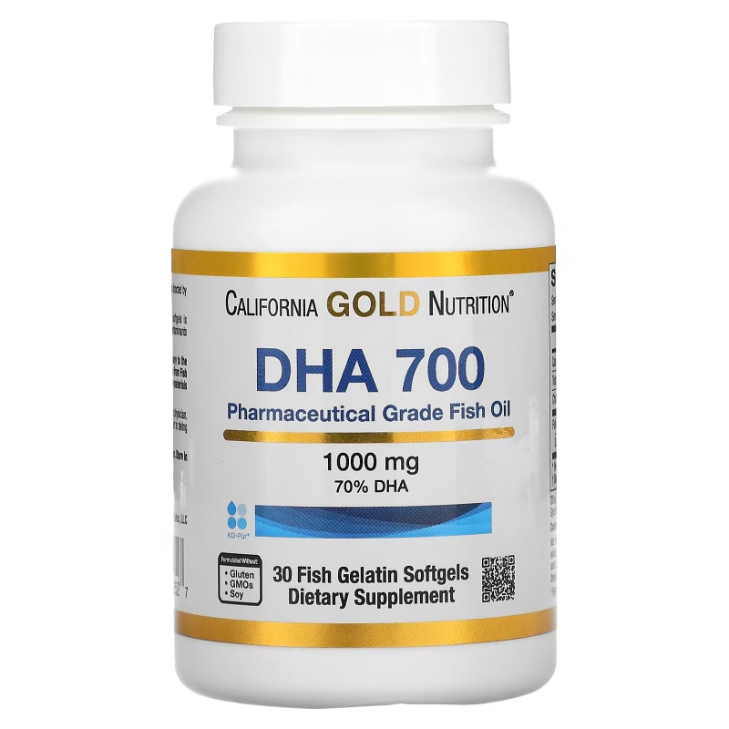 California Gold Nutrition, Рыбий жир ДГК 700, фармацевтического класса, 1000 мг, 30 желатиновых мягких таблеток в форме рыбок
