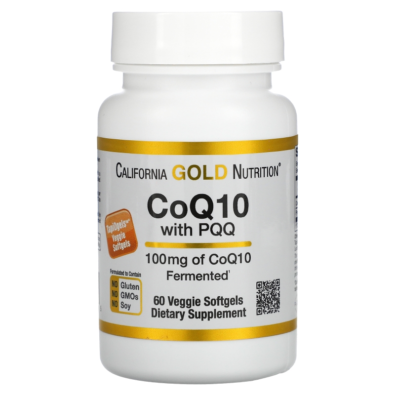 California Gold Nutrition, Коэнзим Q10 с PQQ, 100 мг, 60 растительных капсул