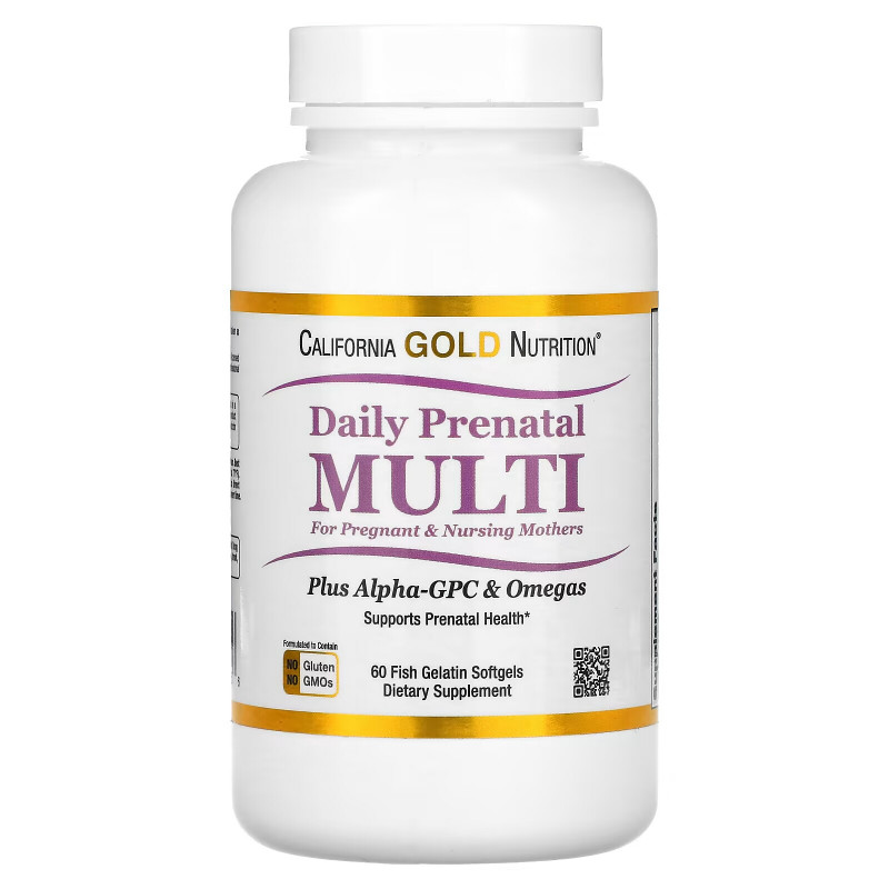 California Gold Nutrition, Prenatal MultiVitamin, 60 Softgel