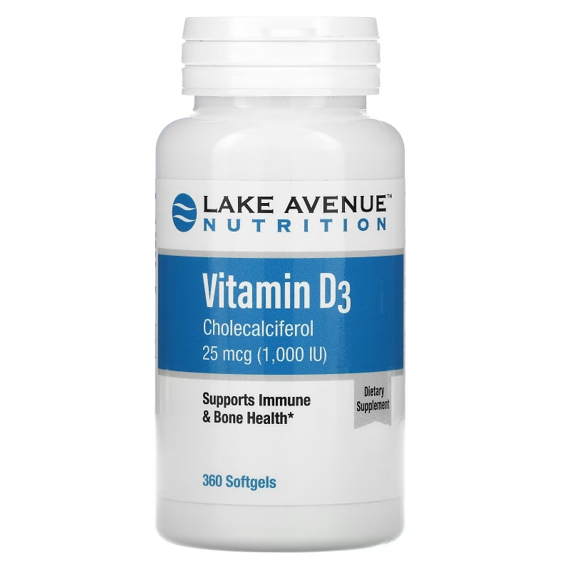 Lake Ave. Nutrition, Vitamin D3, 1,000 IU, 360 Softgels