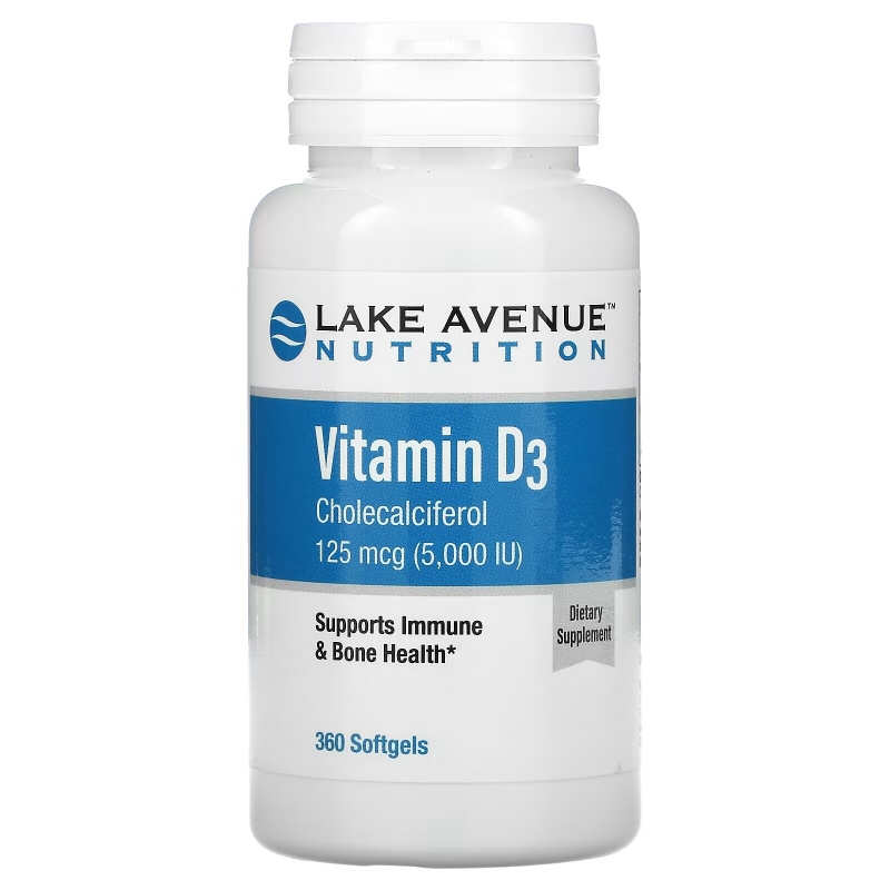 Lake Ave. Nutrition, Vitamin D3, 5,000 IU, 360 Softgels