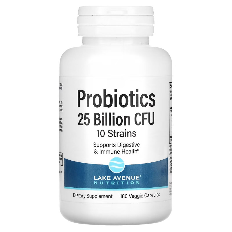 Lake Ave. Nutrition, Probiotics, 10 Strains, 25 Billion CFU, 180 Veggie Capsules