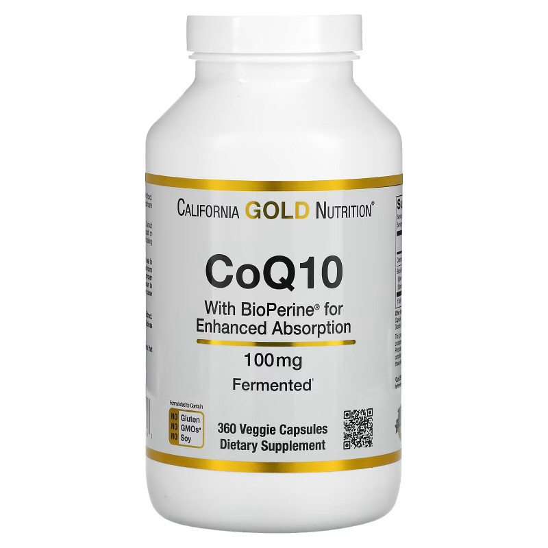 California Gold Nutrition, CoQ10 with BioPerine, 100 mg, 360 Veggie Capsules