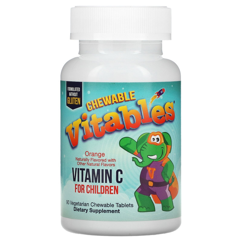 Vitables, Vitamin C Chewables for Children, Orange, 90 Vegetarian Tablets