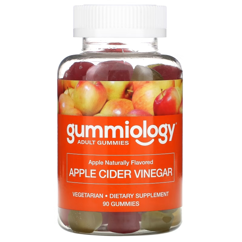 Gummiology, Adult Apple Cider Vinegar Gummies, Natural Apple Flavor, 100 Vegetarian Gummies