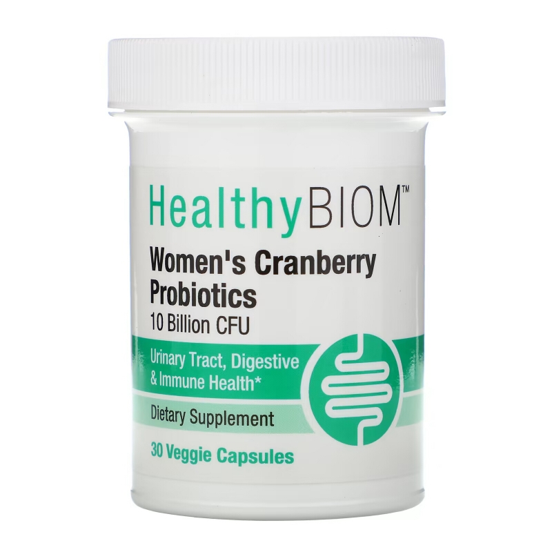 HealthyBiom, Women's Cranberry Probiotic, 10 Billion CFUs, 30 Veggie Capsules