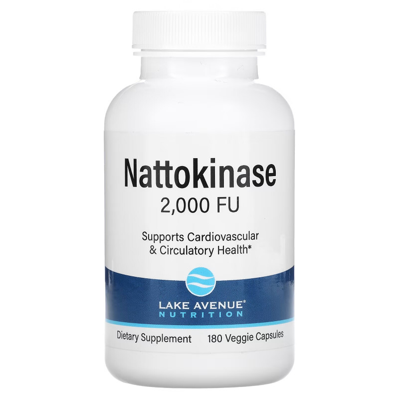 Lake Avenue Nutrition, Nattokinase, Proteolytic Enzyme, 2,000 FUs, 180 Veggie Capsules