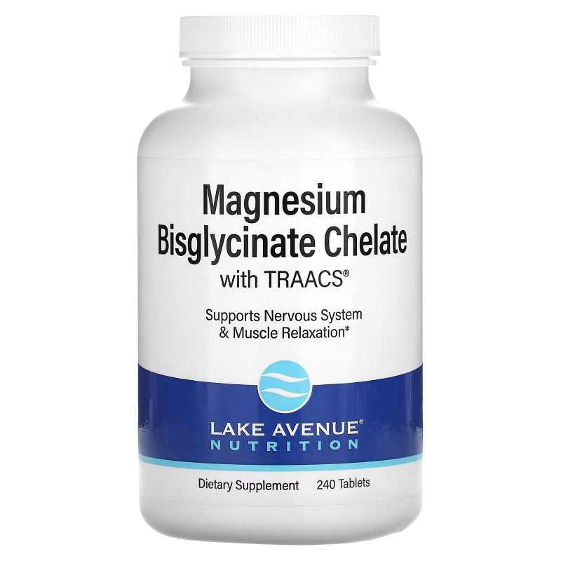 Lake Avenue Nutrition, Magnesium Bisglycinate, 200 mg Per Serving, 240 Tablets