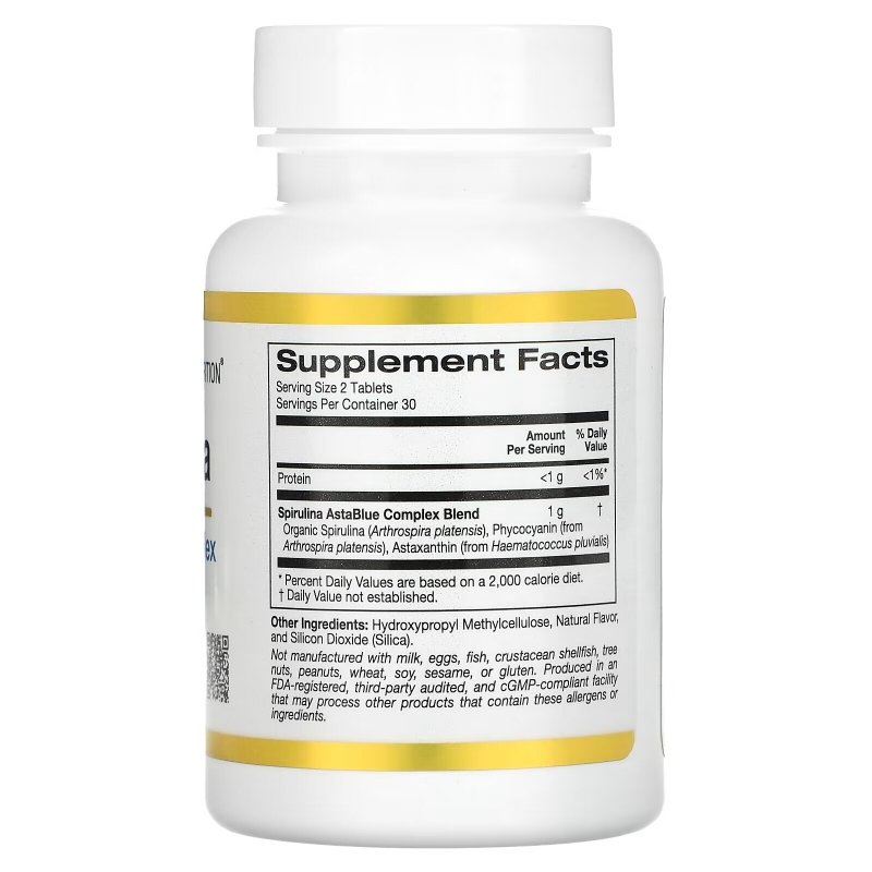 California Gold Nutrition, AstaBlue, комплекс со спирулиной, 60 таблеток