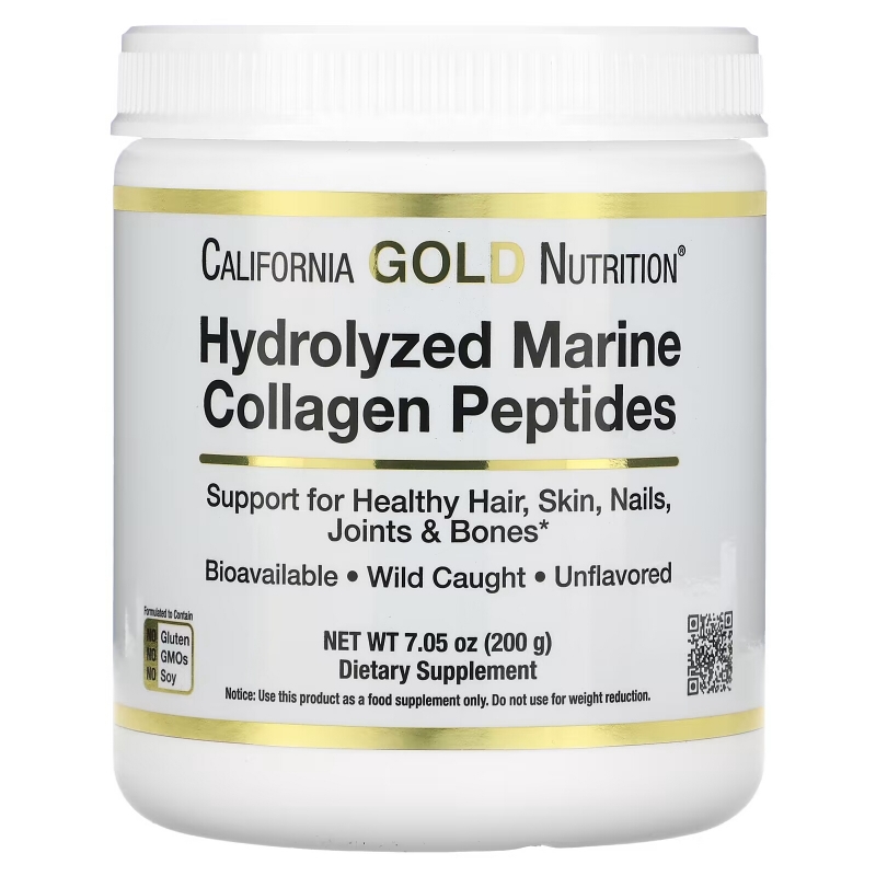California Gold Nutrition, Hydrolyzed Marine Collagen Peptides, Unflavored,  7.05 oz (200 g)