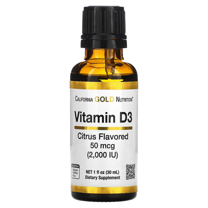 California Gold Nutrition, витамин D3 (цитрус), 2000 МЕ, 30 мл (1 жидк. унция)