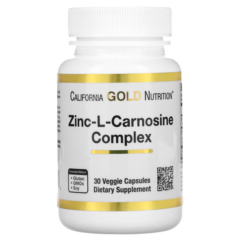 California Gold Nutrition, Zinc-L-Carnosine Complex, 30 Veggie Capsules