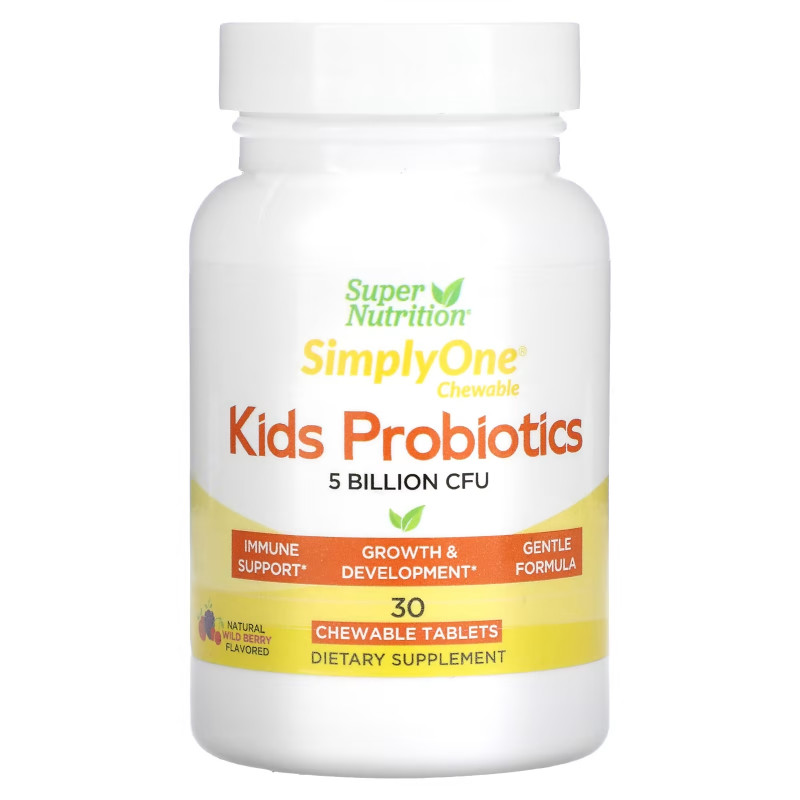 Super Nutrition, Kid’s Probiotics, Wild Berry Flavor, 5 Billion CFU, 30 Chewable Tablets