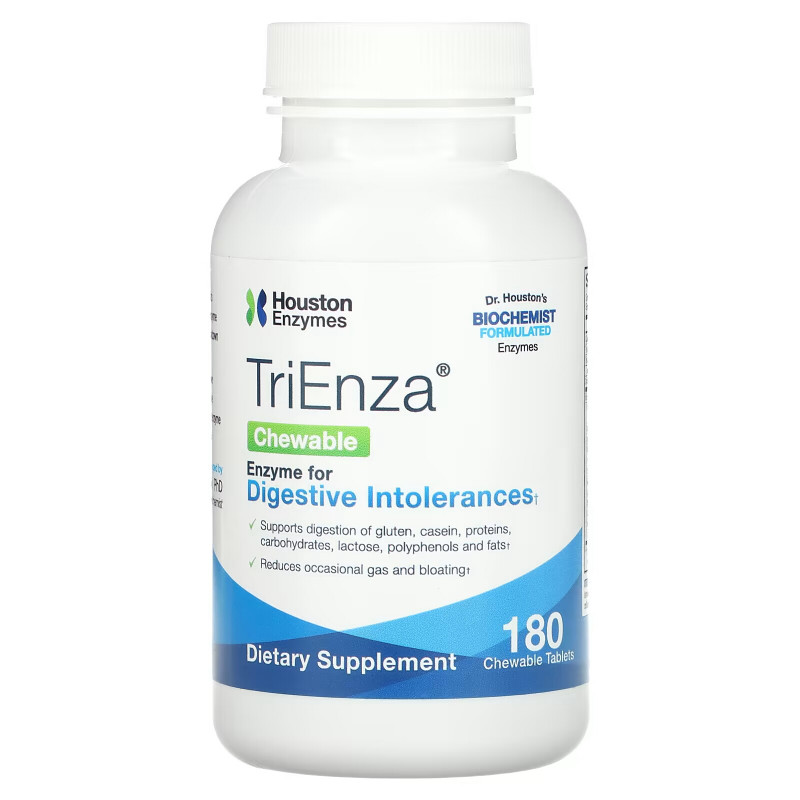 Houston Enzymes TriEnza Chewable with DPP IV Activity 180 Chewable Tablets