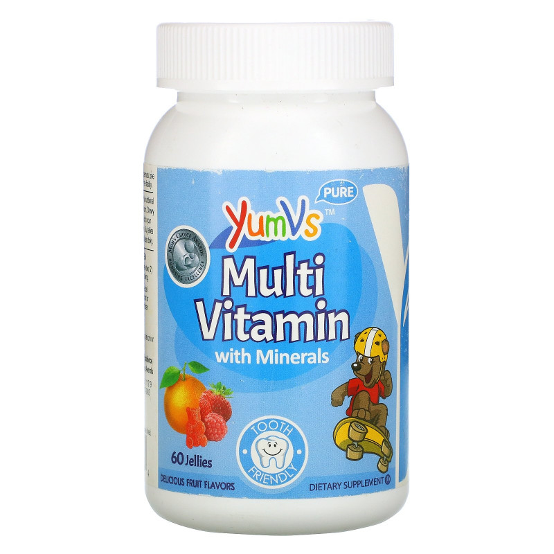 Yum-V's Поливитамины + Минералы со вкусом винограда 60 желейных конфеток