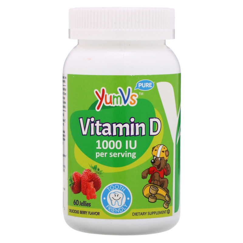 Yum-V's Витамин D со вкусом вишни 1000 МЕ 60 желейных конфет