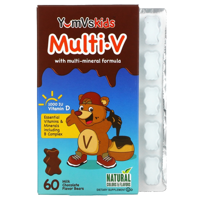 Yum-V's Multi·V + Multi-Mineral Formula Milk Chocolate Flavor 60 Bears