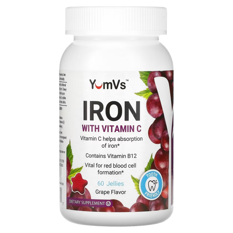 Yum-V's Железо с Витамином C Виноградным Вкус 60 Желейные Витаминки