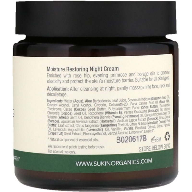 Sukin, Moisture Restoring Night Cream, 4.06 fl oz (120 ml)