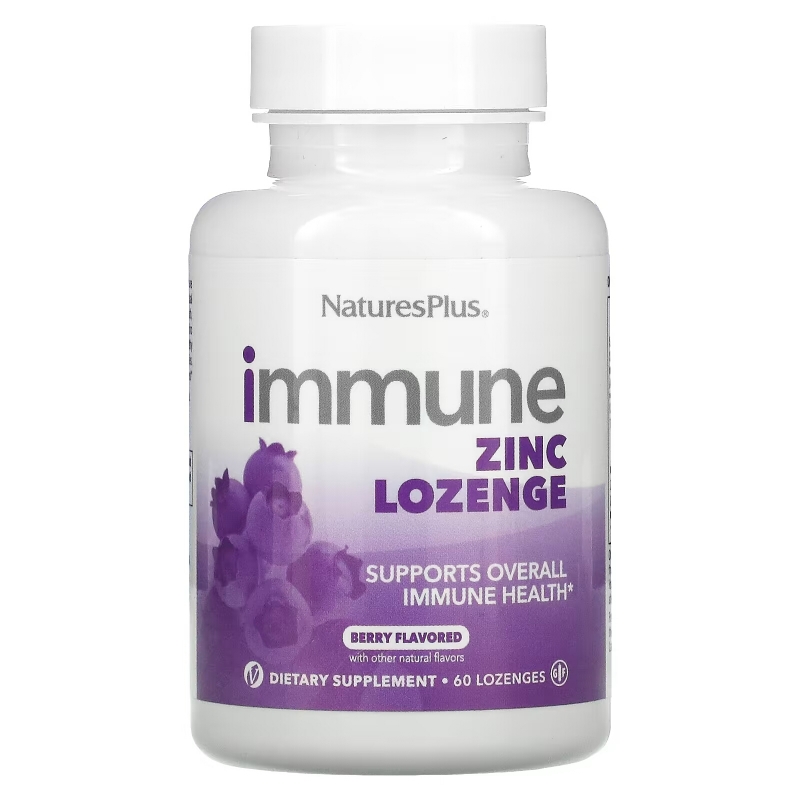 NaturesPlus, Immune Zinc, Berry, 60 Lozenges
