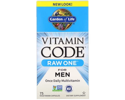 Garden of Life Raw One Мультивитамины для мужчин 75 растительных капсул Garden of Life Raw One Мультивитамины для мужчин 75 растительных капсул