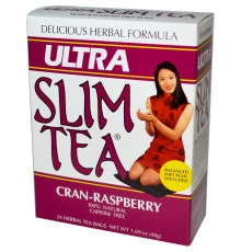 Hobe Labs, Ultra Slim чай, -малина, без кофеина 24 травяных чайных пакетиков, 1.69 унции (48 г)