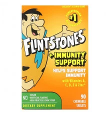 Детское здоровье Flintstones, Мультивитамины для детей, плюс поддержка иммунитета, 90 жевательных таблеток
