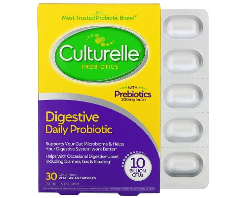 Culturelle, Здоровое пищеварение, ежедневный пробиотик, 30 вегетарианских капсул для ежеднневного приема Culturelle, Здоровое пищеварение, ежедневный пробиотик, 30 вегетарианских капсул для ежеднневного приема