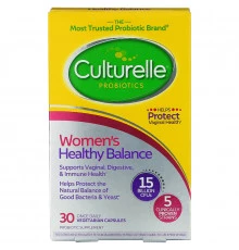 Culturelle, Probiotics, Digestive Health, Women's Healthy Balance, 30 Once Daily Vegetarian Capsules