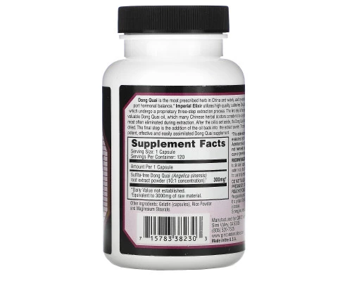 Imperial Elixir Extra Strength Dong Quai 3000 mg 120 Capsules Imperial Elixir Extra Strength Dong Quai 3000 mg 120 Capsules