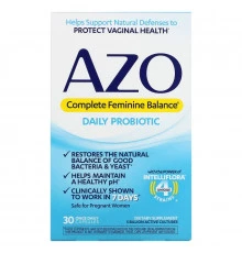 Azo, Complete Feminine Balance, Daily Probiotic, 30 Once Daily Capsules