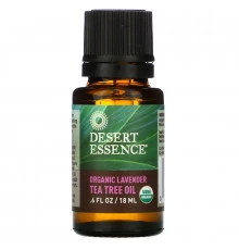 Desert Essence, Органическая лаванда с маслом чайного дерева, 0,6 жидких унций (18 мл)