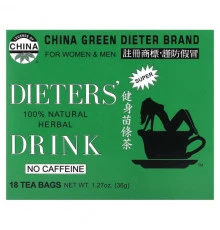Травяные сборы и чаи Uncle Lee's Tea, Dieters' 100% натуральный травяной напиток, без кофеина, 18 чайных пакетиков, 36 г (1,27 унции)