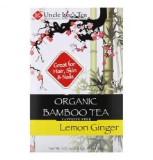 Травяные сборы и чаи Uncle Lee's Tea, органический бамбуковый чай, лимон и имбирь, без кофеина, 18 чайных пакетиков, 28,8 г (1,02 унции)