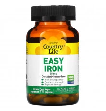 Country Life, Easy Iron, 25 мг, 90 вегетарианских капсул