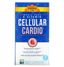 Country Life, Whole Food B-Vitamin, Cellular Cardio, 60 Vegan Capsules