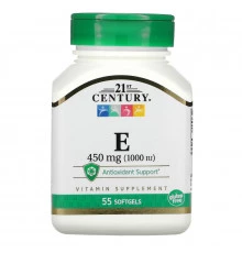 21st Century, E , 450 mg (1000 IU), 55 Softgels