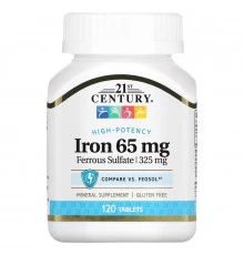 21st Century Health Care Iron 65 mg 100 Tablets