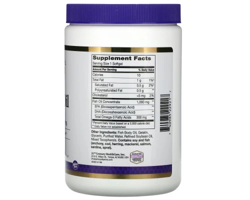 21st Century Health Care Fish Oil Omega-3 1000 mg 300 Softgels 21st Century Health Care Fish Oil Omega-3 1000 mg 300 Softgels