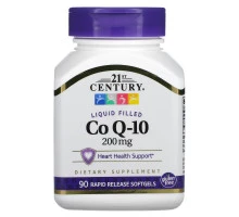 21st Century, Коэнзим Q-10, 200 мг, 90 гелевых капсул