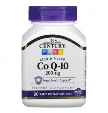 21st Century, Коэнзим Q-10, 200 мг, 90 гелевых капсул