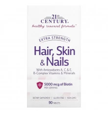 21st Century, Hair, Skin & Nails, Extra Strength, 90 Tablets