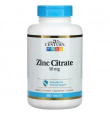 21st Century, Zinc Citrate, 50 mg, 360 Tablets