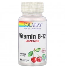 Solaray, Vitamin B-12, Natural Cherry Flavor, Sugar Free, 2000 mcg, 90 Sublingual LozengesOther