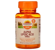 Sundown Naturals, Альфа-липоевая кислота, 600 мг, 60 капсул