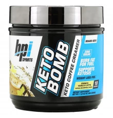 BPI Sports, Keto Bomb, Keto Coffee Creamer, French Vanilla Latte, 1 lbs 0.5 oz (468 g)